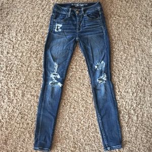 American Eagle ripped jeggings